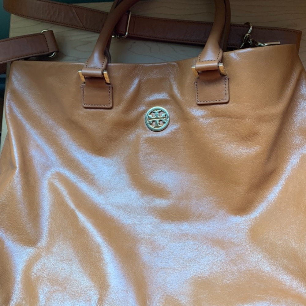 Tory Burch tan leather small tote